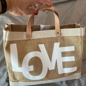 LOVE tote bag with small make up bag inside